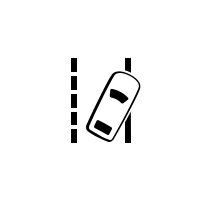 Kontrolna lučka opozorilnega sistema za skrenitev z voznega pasu